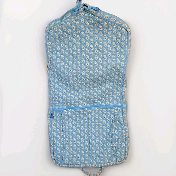 Vera Bradley Garment Bag Bermuda Blue Paisley Quilted Hanging Travel Cover 2005 - Picture 2 of 12